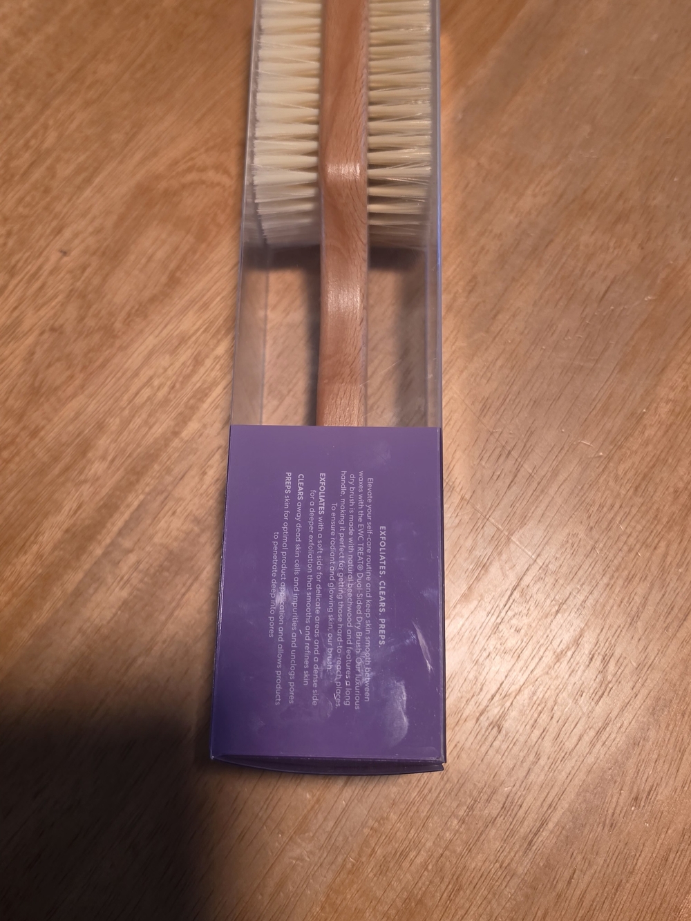 Wood Handle Double-Sided Dry Brush